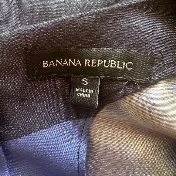 Banana Republic Crop Blue Shimmer Metallic Top Long Sleeves - Picture 6 of 6